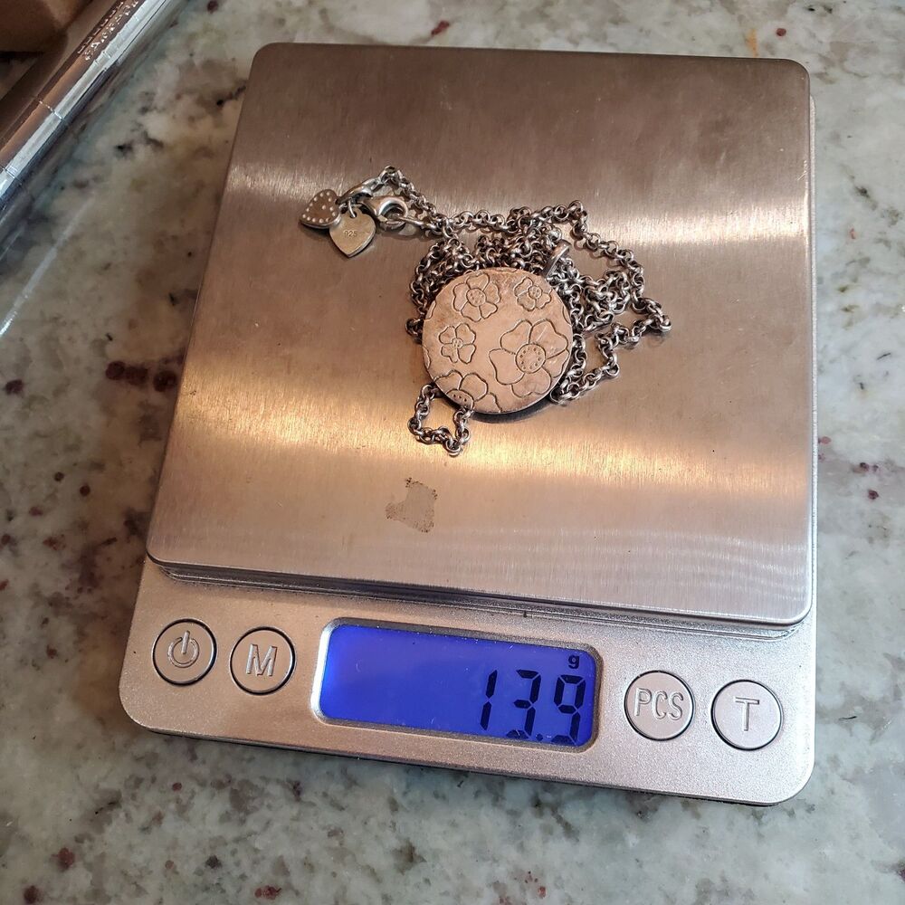 Sterling Silver 30" Summer Moon Flower Necklace 925 - Picture 3 of 3